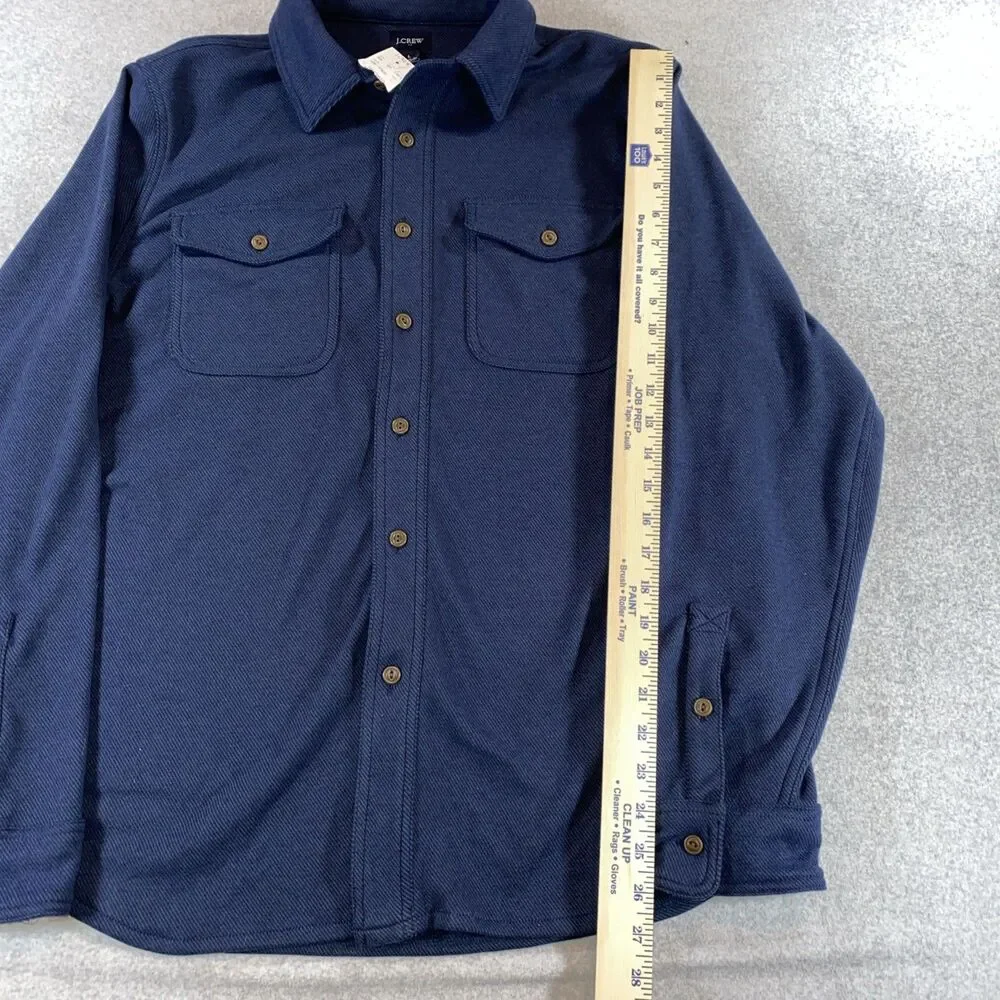 J. Crew Men's Double-Knit Work Shirt Jacket Navy Size L Workwear Utility NWT